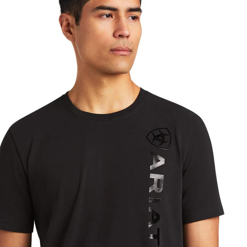 Ariat Mens Vertical Logo Short Sleeve T-shirt Black-1
